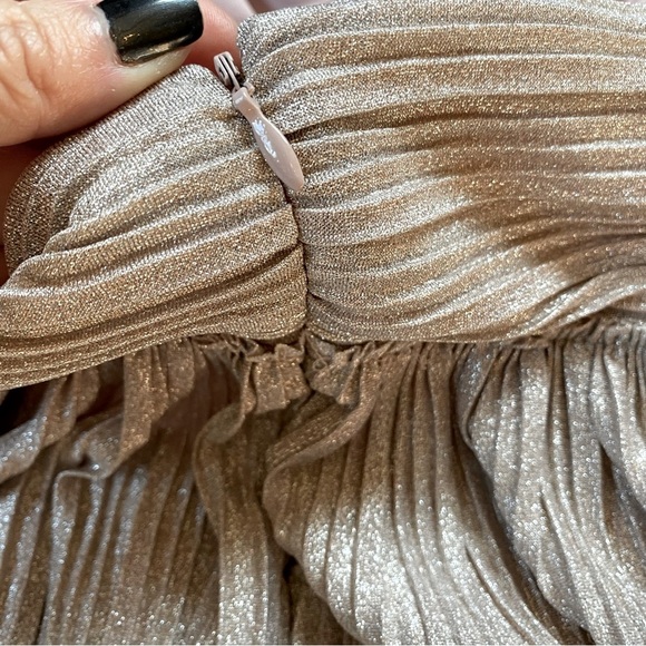 Free People Pleated Shine Fit & Flare Mini Dress Size Small - Picture 8 of 8